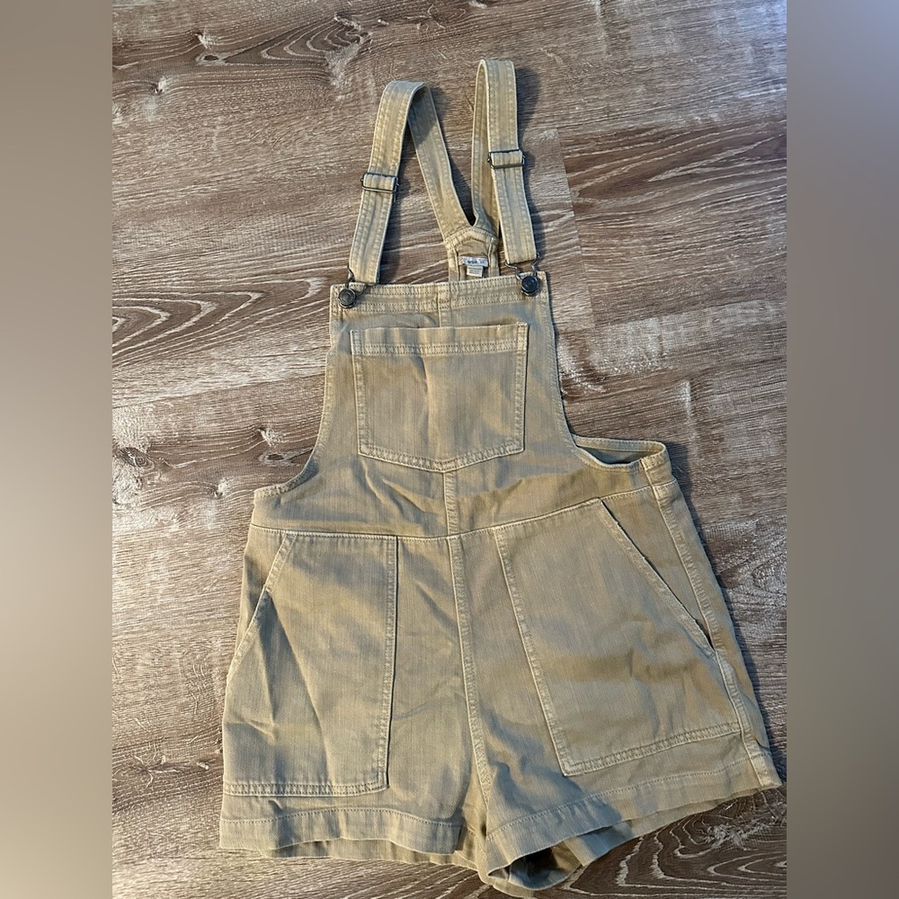 Aerie Khaki Tan Short Overalls